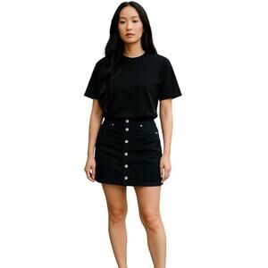 Tommy Hilfiger Women’s Adaptive Corduroy Button-Front Skirt Black Size 6